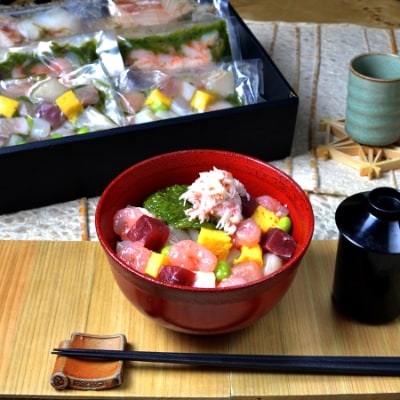佐渡商店  「佐渡魚介を特製だし醤油で漬けた特製海鮮どんぶり 3種×2個」セット