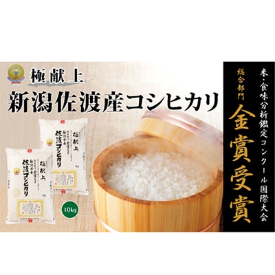 【令和7年産米】　　　　　　　金賞受賞　佐渡産コシヒカリ　　　　10kg(5kg×2)　