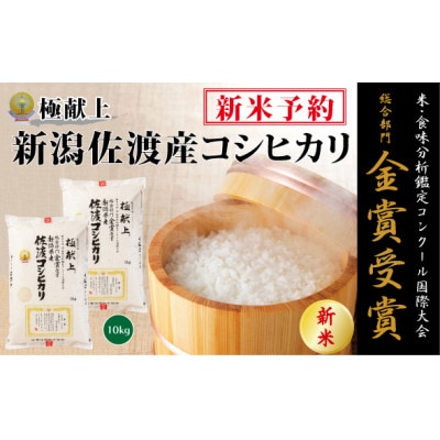 新米予約【令和8年産】食味鑑定コンク-ル金賞　新潟県佐渡産コシヒカリ10kg(5kg×2)　