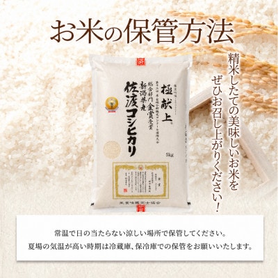 【発送月固定定期便】《無洗米》【8年産】10月～発送 コンク-ル金賞　佐渡産コシヒカリ 15k全6回