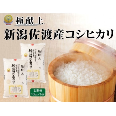 【毎月定期便】米・食味分析鑑定コンクール金賞 佐渡産コシヒカリ 精米 10kg全6回