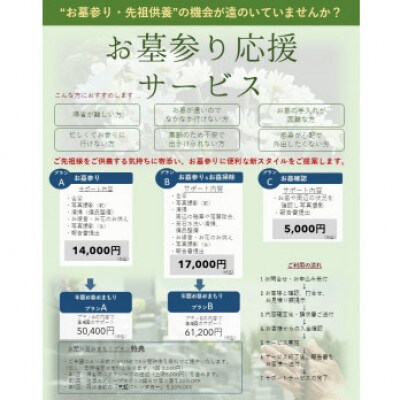 佐渡島内　年間お墓参りプランAサービス券　4回