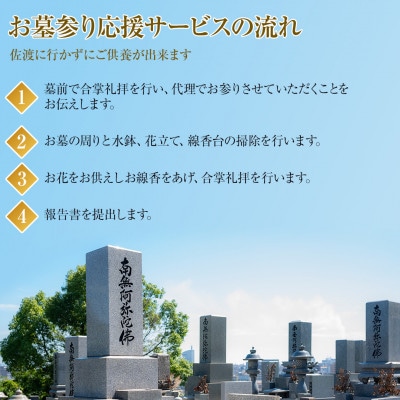 【新潟県佐渡島内】「お墓参りプランA」合掌拝礼・花替え・簡易清掃《4回分》タクシー利用1回付き