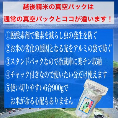 【令和6年産】佐渡羽茂産コシヒカリ そのまんま真空パック 900g×6袋セット