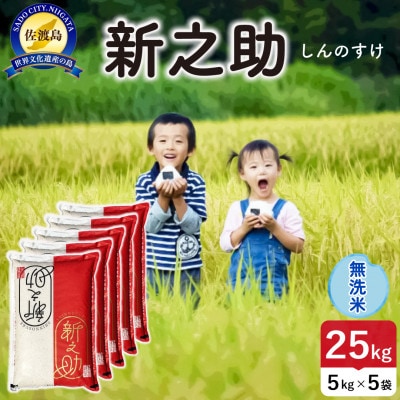 【新米】令和8年産 佐渡島産新之助 無洗米25kg【食の宝島佐渡】