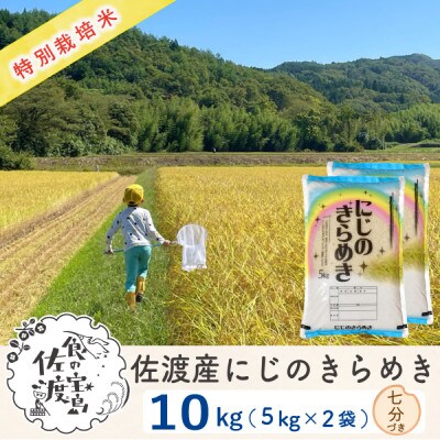 【令和5年産】佐渡島産 にじのきらめき 七分づき 10kg(5kg×2袋) 特別栽培米