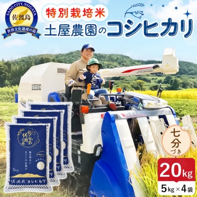 【新米予約】令和8年産 佐渡島産コシヒカリ 七分づき20kg 土屋農園 農家直送 特別栽培米