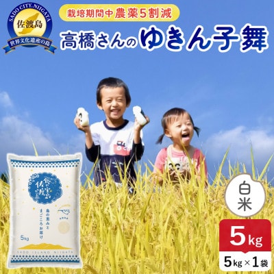 令和7年産 佐渡島産ゆきん子舞 白米5kg 栽培期間中農薬5割減 【食の宝島佐渡】