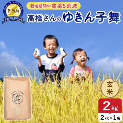 【新米】令和8年産 佐渡島産ゆきん子舞 玄米2kg 栽培期間中農薬5割減 【食の宝島佐渡】