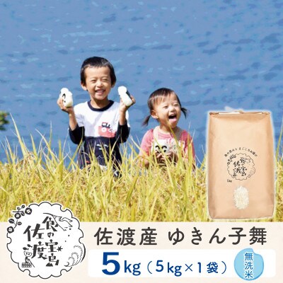 【毎月定期便】佐渡島産ゆきん子舞 無洗米5Kg ～栽培期間中の農薬5割減～全6回