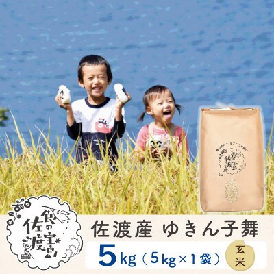 【毎月定期便】佐渡島産ゆきん子舞 玄米5Kg ～栽培期間中の農薬5割減～全6回