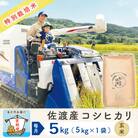 【毎月定期便】佐渡島産コシヒカリ 玄米5Kg 特別栽培米 農家直送 全6回