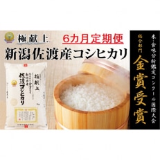 【毎月定期便】《無洗米》新潟県佐渡産コシヒカリ5kg  全6回