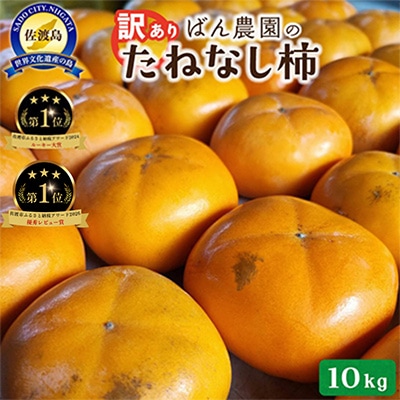 【2026年10月以降発送分】訳あり　佐渡島産たねなし柿　10kg(箱の重さ込み) | ふるさと納税のお礼品