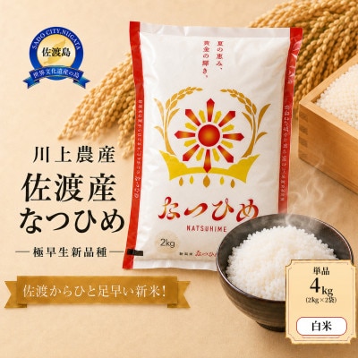 【令和8年産】佐渡産 なつひめ 4kg(2kg×2袋)精米　川上農産のお米