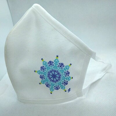 肌に優しい天平模様コットンマスク　華　-奈良に伝わる日本の古典文様-