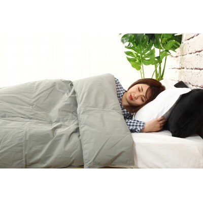 2枚組【春夏用羽毛肌掛け布団】洗える肌布団シングル ダウン90%0.3kg ウォッシャブル グレー