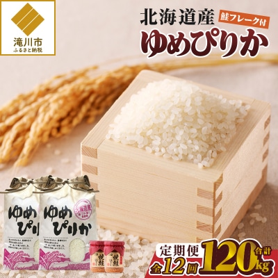 【令和7年新米先行受付】12ヶ月連続お届け!ゆめぴりか10kg 北海道 定期 贈答 鮭フレーク