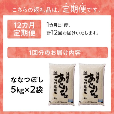 《令和7年産》特別栽培米ななつぼし 10kg×12ヵ月定期便 特A 減農薬 白米 北海道滝川市