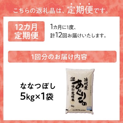 《令和7年産》特別栽培米ななつぼし 5kg×12ヵ月定期便 特A 減農薬 白米 北海道滝川市