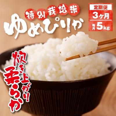 新米【先行受付】令和7年産特別栽培ゆめぴりか 5kg 3ヶ月連続