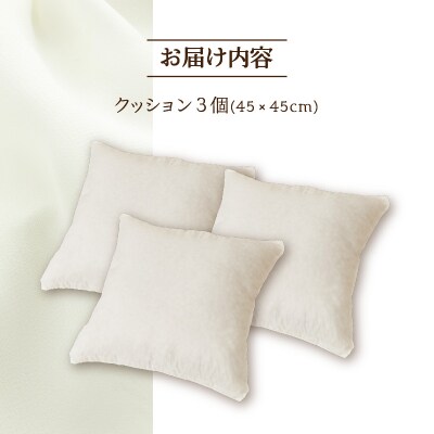 【ノンアレルギー素材】洗えるヌードクッション　3個 完全国内生産 国産 ホテル ポリエステル