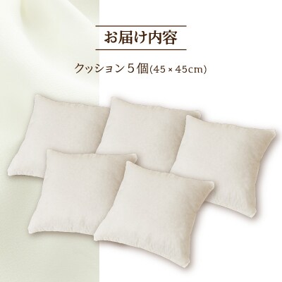 【ノンアレルギー素材】洗えるヌードクッション 5個 完全国内生産 国産 ホテル仕様 日本製