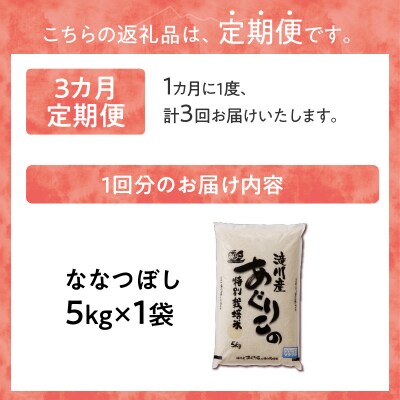《令和7年産》特別栽培米ななつぼし 5kg×3ヵ月定期便 特A 減農薬 白米 北海道滝川市