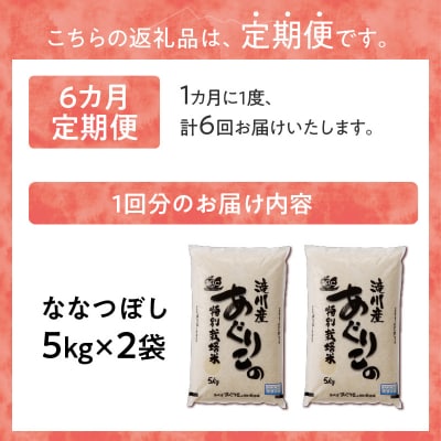 《令和7年産》特別栽培米ななつぼし 10kg×6ヵ月定期便 特A 減農薬 白米 北海道滝川市
