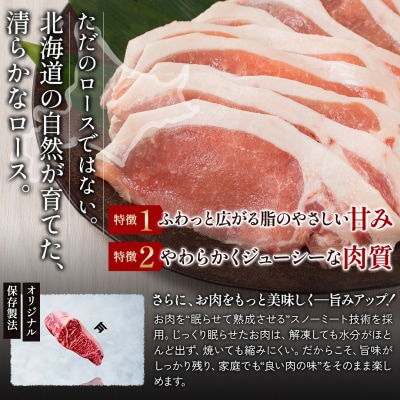 北海道産 SPF豚ロース 1kg×3袋 | 国産 豚肉 ポーク 熟成 冷凍 厚さ約8mm 滝川市