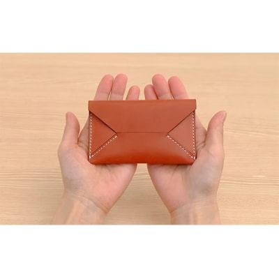牛革 レター型名刺入れ ブラウン | 本革 レザー 革製品 カードケース ビジネス 男女兼用