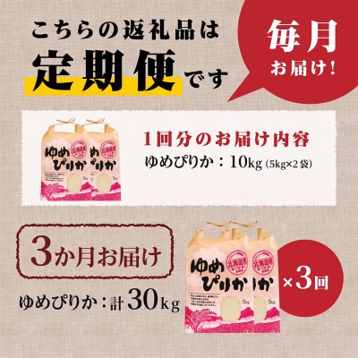 《令和8年産新米》3ヵ月連続お届け!ゆめぴりか10kg 特A 銘柄 ブランド米 精米 北海道 定期便