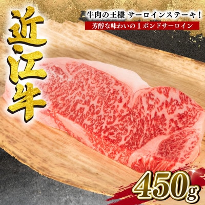 近江牛サーロインステーキ ブロック 450g 1ポンド 霜降り 塊 滋賀県 竜王町 E018