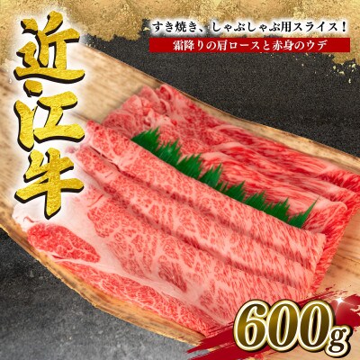 近江牛すき焼き・しゃぶしゃぶ用 計600g 肩ロース ウデ 赤身 霜降り セットE015