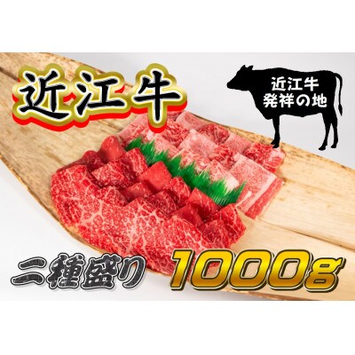 【2024年9月上旬発送】近江牛焼肉用 計1kg 赤身500g カルビ500g セット 二種盛り