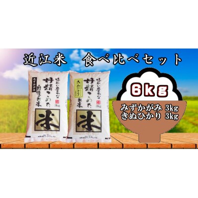 令和3年産　近江米(みずかがみ・きぬひかり)食べ比べセット　精米6kg(3kg×2袋)