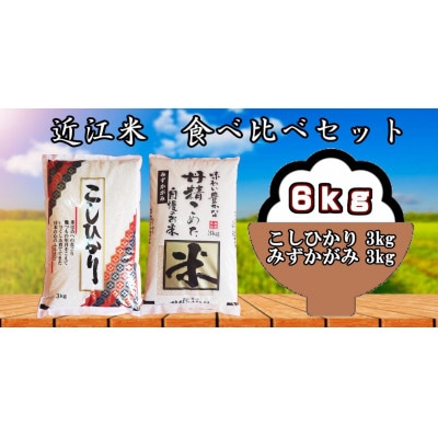 令和5年産　近江米(こしひかり・みずかがみ)食べ比べセット6kg(3kg×2袋)