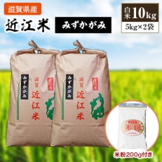 【毎月定期便】近江米みずかがみ10kg+米粉200g付き全3回