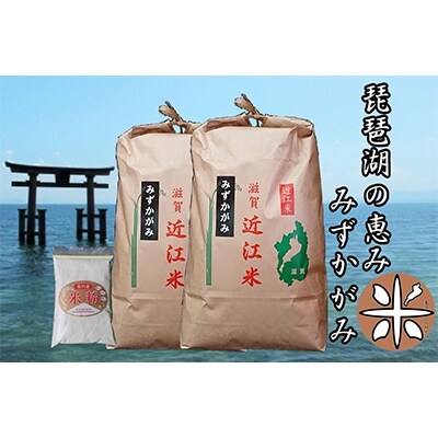 2022年4月発送開始『定期便』令和3年産近江米みずかがみ10kg+米粉付き　6か月コース全6回