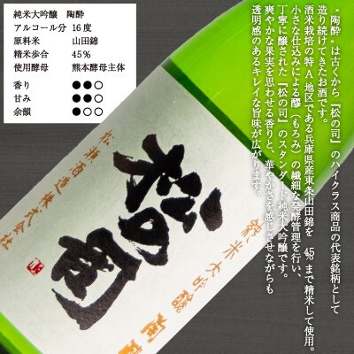 日本酒セット 松の司 純米大吟醸「陶酔」、「純米吟醸」、純米吟醸「楽」各720ml×1本 AJ016