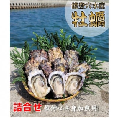 能登穴水の牡蠣(殻付・むき身)セット(殻付12～16個・むき身400g)