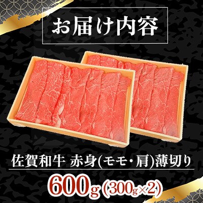 佐賀和牛赤身(モモ・肩)薄切り600g(300g×2)