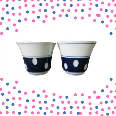 [肥前吉田焼]水玉茶器セットB【急須1・湯呑(中煎茶)2】【副千製陶所】