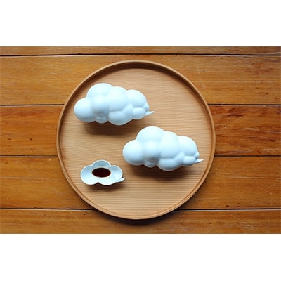 肥前吉田焼　Cloud nineセット(蓋物L2・小鉢2) 4点set