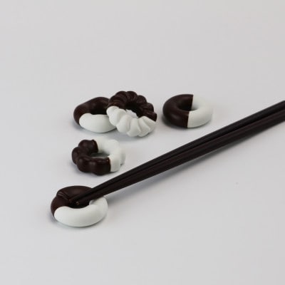 肥前吉田焼 箸置き Donut 5個 チョコセット 【224】