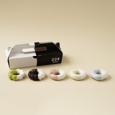 肥前吉田焼 箸置き Donut 5個 Aセット 【224】