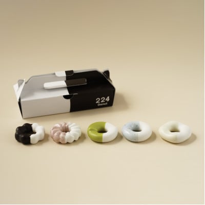 肥前吉田焼 箸置き Donut 5個 Bセット 【224】