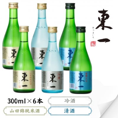 東一 飲み比べセットB(山田錦純米酒 冷酒 生酒) 300ml 6本