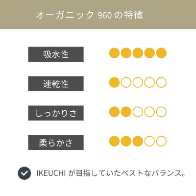 (今治タオル)オーガニック960 バスタオル (チャコールグレイ) [I000900CGY]