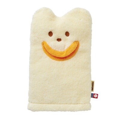 (今治タオル) ミキハウス　無撚糸バスポンチョセット　黄色　BOX付き【I001710Y】